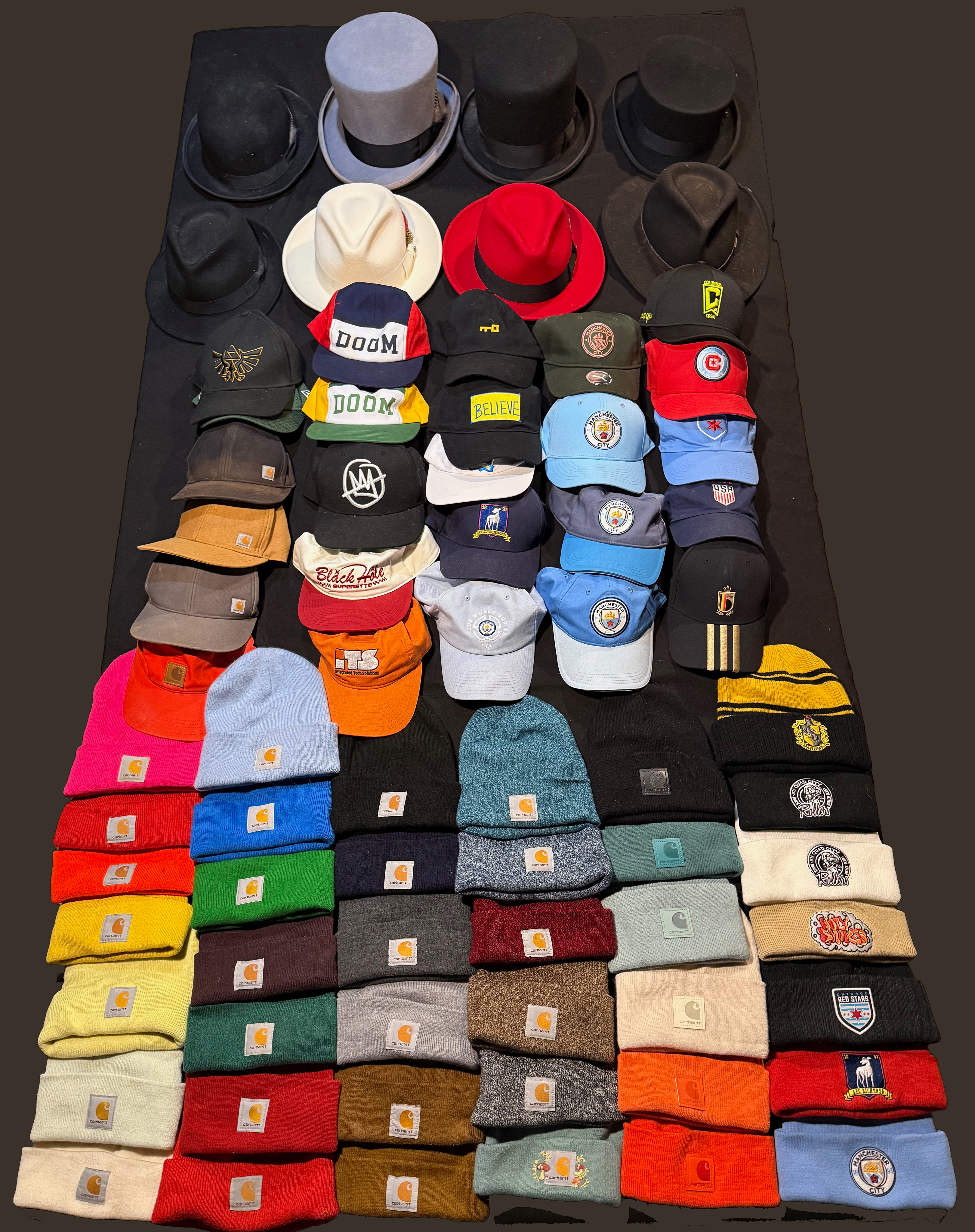 Seventy-plus hats collection